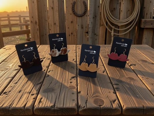 CowGirl Hat Earrings